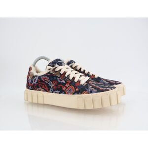Farm Rio Ainika Floral Platform Sneaker Size 8.5 Blue Fabric Lace Up Shoes
